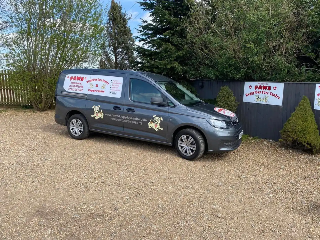 The Paws Puppy Palace van used for dog collection and delivery